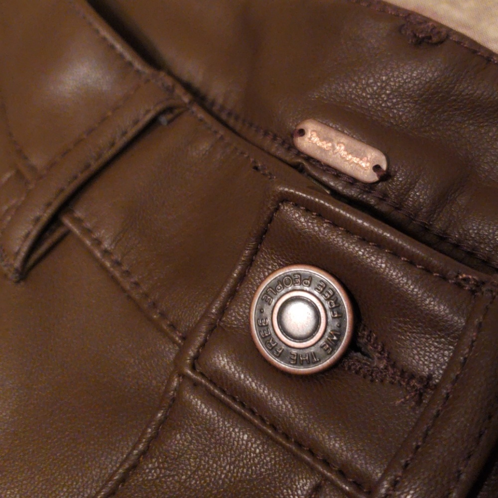 Free People Faux Leather Pants - Picture 3 of 5